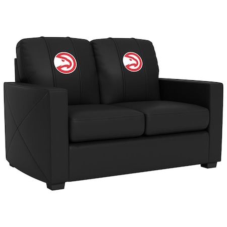 Dreamseat Silver Loveseat with Atlanta Hawks Logo XZ7759003LSCDBK-PSNBA30001